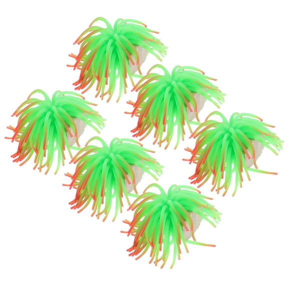 UPOUART 6Pcs Fake Sea Urchin Adorn Plastic Underwater Decor for Aquarium and Pond Display