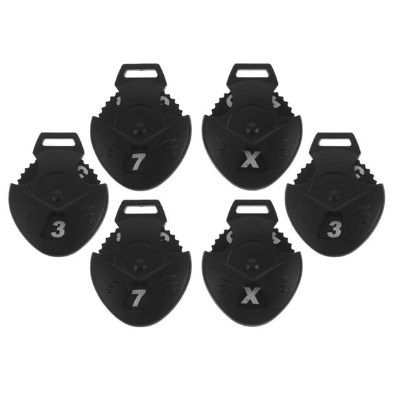 UPOUART 6-Pack Black ABS Heart-Shaped Golf Bag Tags with Numerical Identifiers for Golf Players