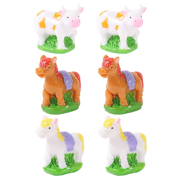 UPOUART Set of 6 Mini Animal Figurines for Landscaping, Garden, and Desktop Decoration