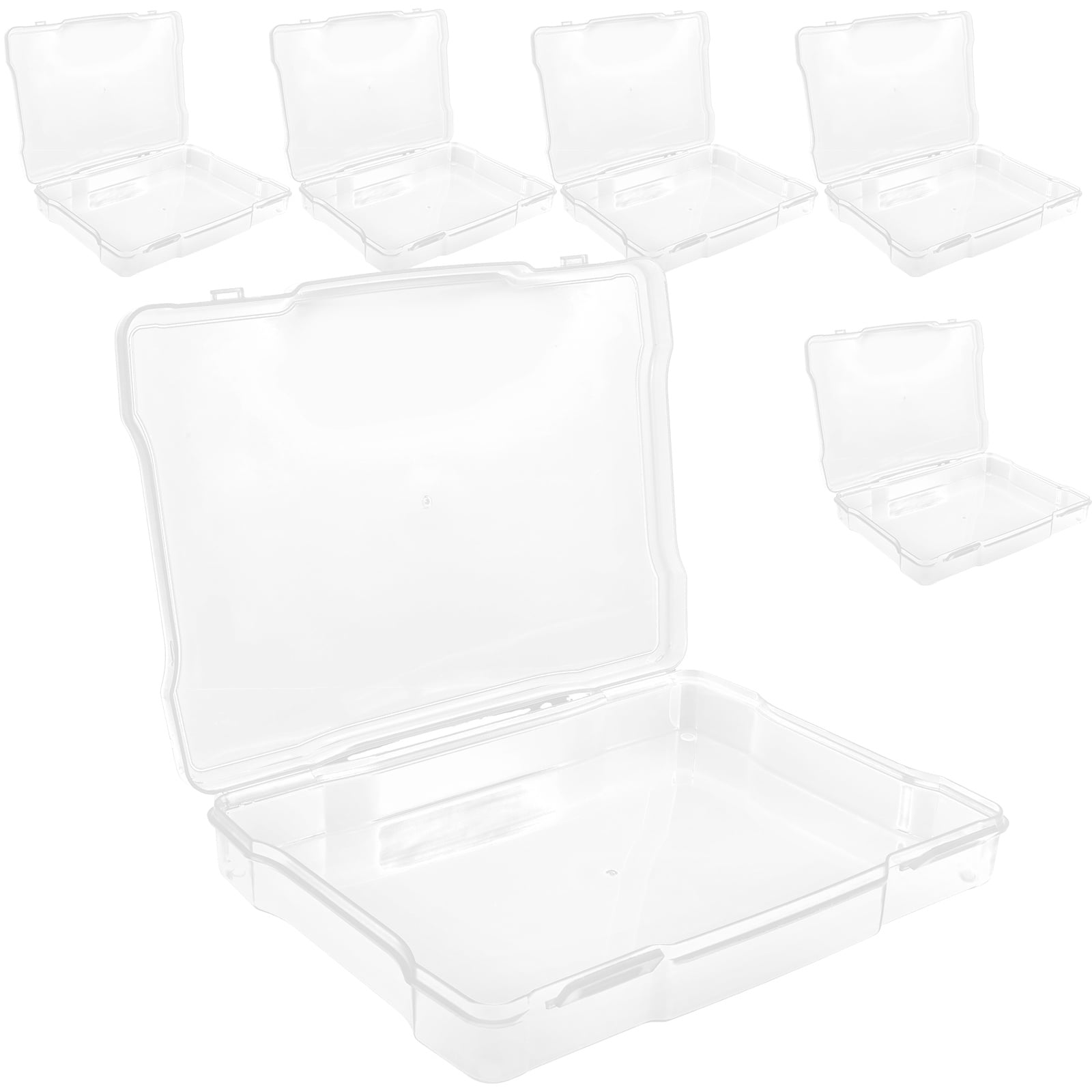UPOUART 6-Pack Transparent Plastic Multi-Functional Photo Storage Container for Greeting Cards and Small Item Organization