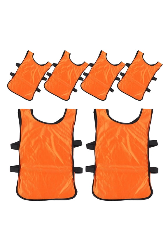 6Pcs Orange Football Training Vest Breathable Polyester Waistcoat Easy to Wear for Practice
