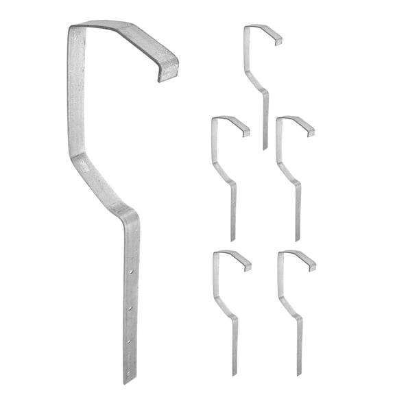 UPOUART 6Pcs Plated Silver Iron Gutter Holder Brackets Metal Roof Gutter Rack for Weather Resistant Home Use