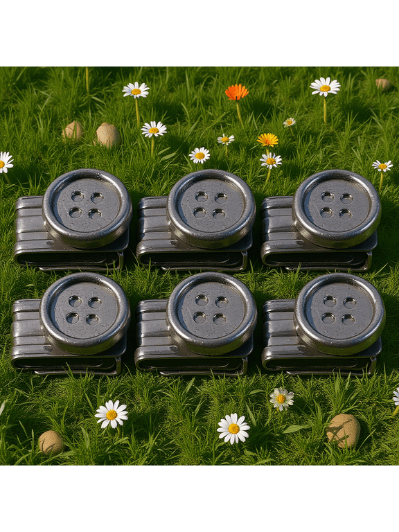 No Sew Metal Button Clips Silver Iron for Mens DIY Suspenders 6Pcs
