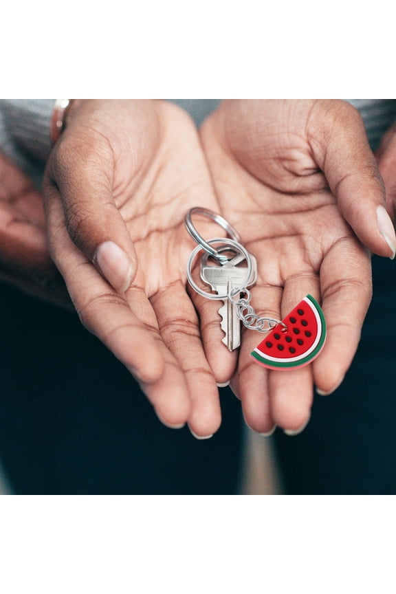6-Pack Red Watermelon Keychain Charms PVC Pendants for Party Decor, Bag Accessories, and Fun