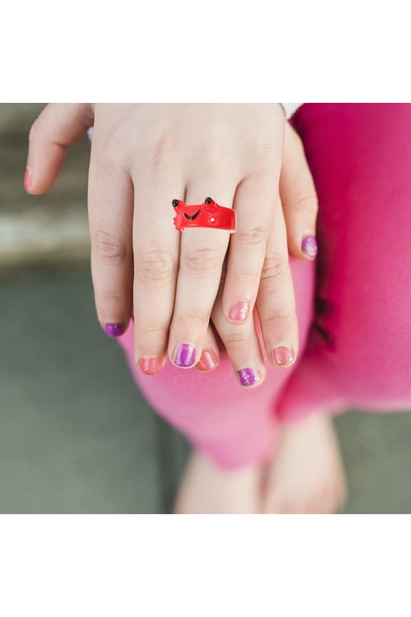 6Pcs Resin Frog Rings Assorted Colors Lightweight Statement Rings for Everyday Wear