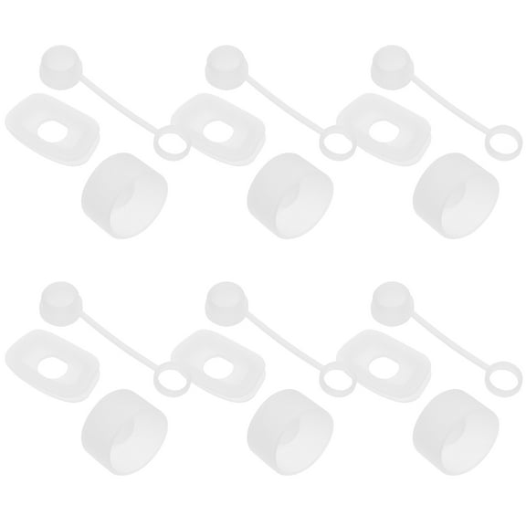 UPOUART Simple Design Spill Proof Stoppers Transparent Silicone 6-Pcs