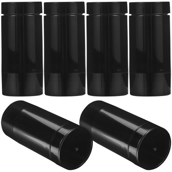 UPOUART 6Pcs Tubes Refillable Leak Proof Cylindrical Black 3In For Travel Business Trip