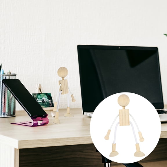 UPOUART 6-Pack Wooden Doll Blank Bodies for Art and Craft Projects, Light Yellow, Ideal for Creativity and Development