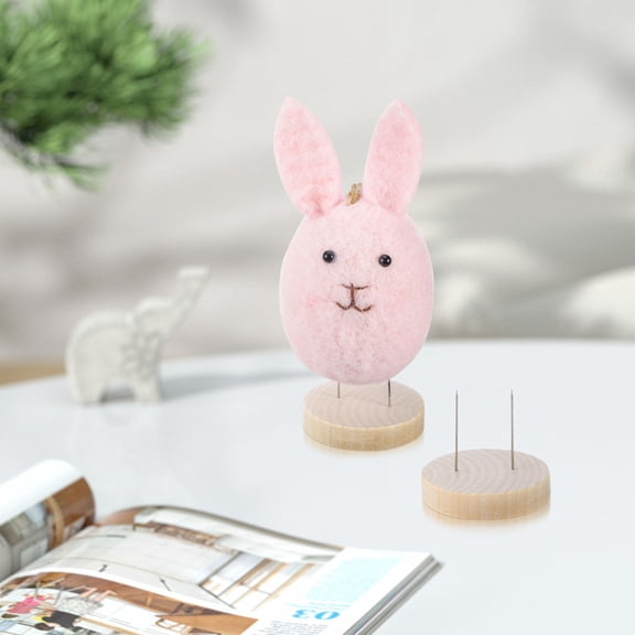 UPOUART 6Set Felt Animal Doll Wooden Base for Displaying and Crafting Projects