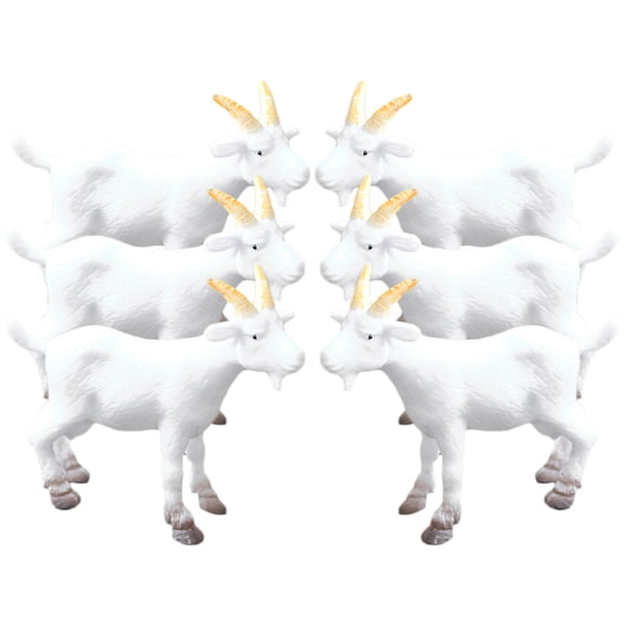 UPOUART White Goat Figurines Set of 6 Decorative Goat Ornaments for Home Decor and Collectibles
