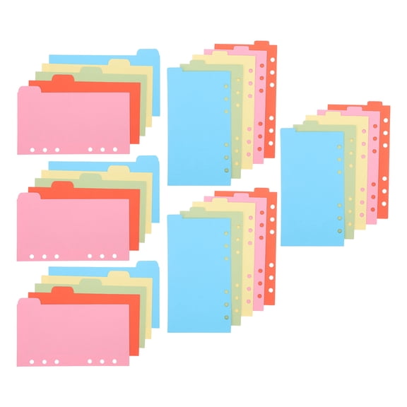 UPOUART 6Set Plastic Binder Dividers with Tabs for A6 Loose Leaf File Organization