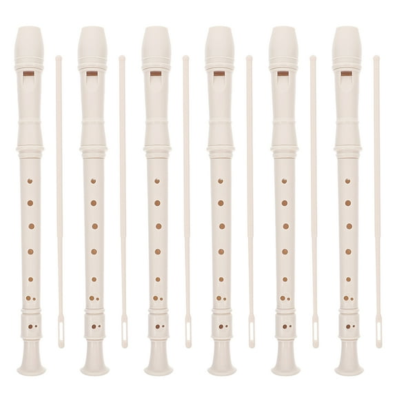 UPOUART 6Sets Soprano Recorder Flute Instrument for Beginners with Safe Material Beige Finish