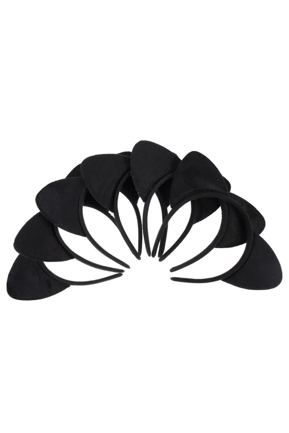 6pcs Cat Ears Headband Cat Ears Shape Hair Fixing for Couples Black