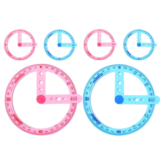 UPOUART 6pcs Protractor Tool For Drawing Measurement Design Office Circle Protractors For Students Teachers