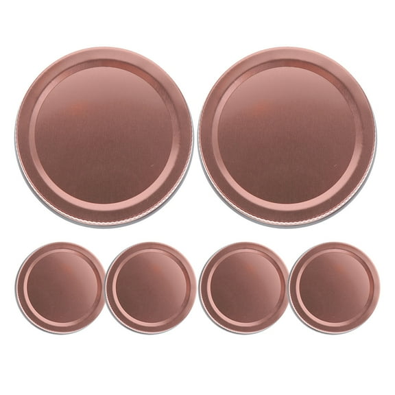 UPOUART 6pcs Tinplate Lid for Cans Airtight Rose Gold Jar Covers for Food Storage Households