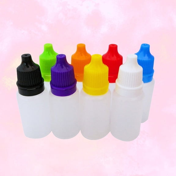 UPOUART 8Pcs Assorted Color Tiny Bottles for Liquids for DIY Projects