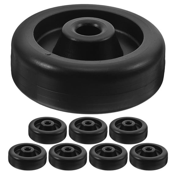 UPOUART 8Pcs Black Plastic Fitness Equipment Rollers with Quiet Technology for Gym