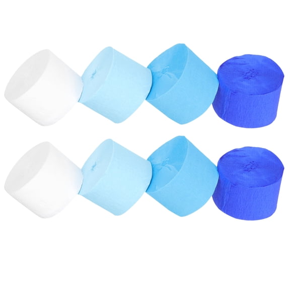 UPOUART 8Pcs Blue Crepe Paper Ribbons Lightweight Streamers Perfect for Festival and Party Decor