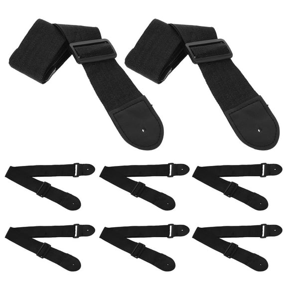 UPOUART 8Pcs Cool Guitar Neck Strap Black Nylon Adjustable for Musicians and Guitarists 24.0x1.9x0.0in