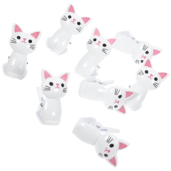 UPOUART White Cat-Shaped Plastic Chip Clips Airtight Seals for Food Bags and Clothes Drying