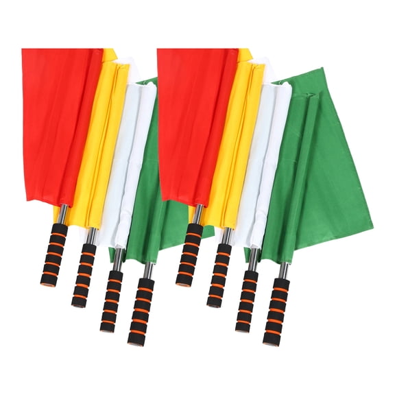 UPOUART 8-Piece Football Referee Flags Set with Stainless Steel Handles, Assorted Bright Colors for Outdoor Sports and Games