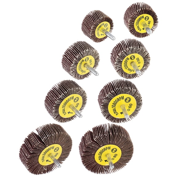 UPOUART 8-Piece Assorted Flap Wheel Set for Polishing, Grinding, and Sanding with Drills and Rotary Tools