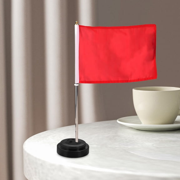 UPOUART 8Pcs Mini Flag Holder Stands Flag Holders Black Plastic Ground Fixation for Conference Room