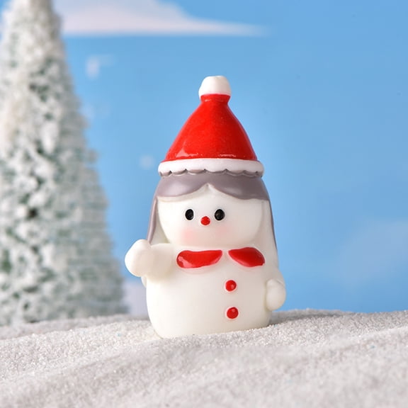 UPOUART Resin Snowman Statue Set of 8 Assorted Colors Holiday Friends Ornaments Decorative Figurines