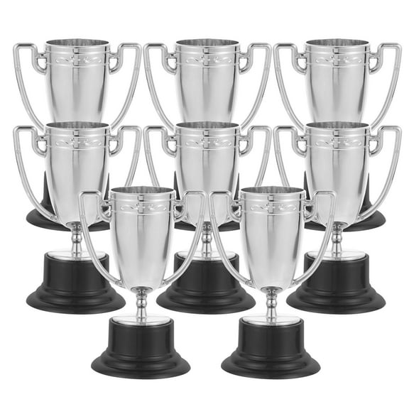 UPOUART 8Pcs Tiny Trophy Silver Delicate Carving For Home Decor Rewards