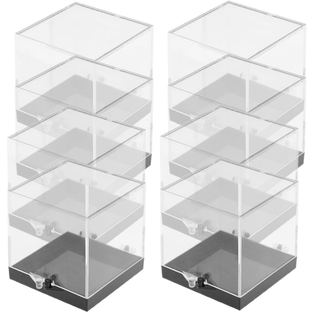 UPOUART 8Pcs Transparent Display Box Assorted Color Plastic Specimen ...