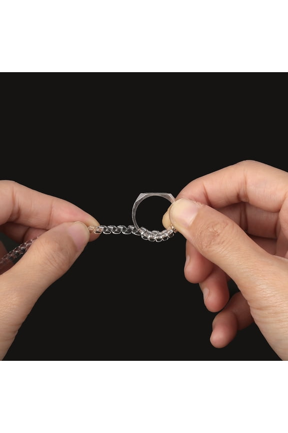 8Pcs Transparent Plastic Spring Ring Size Adjuster White Comfortable Screw Design for Binding