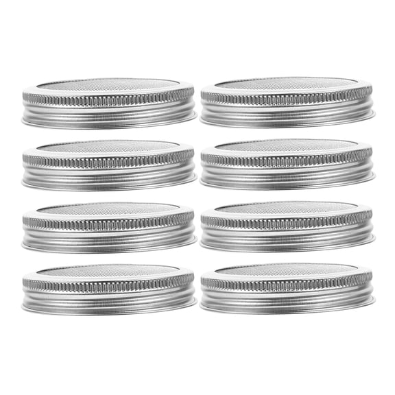 UPOUART 8Pcs Wide Mouth Sprouting Lids Stainless Steel Mesh Jar Covers for Indoor Seed Growing
