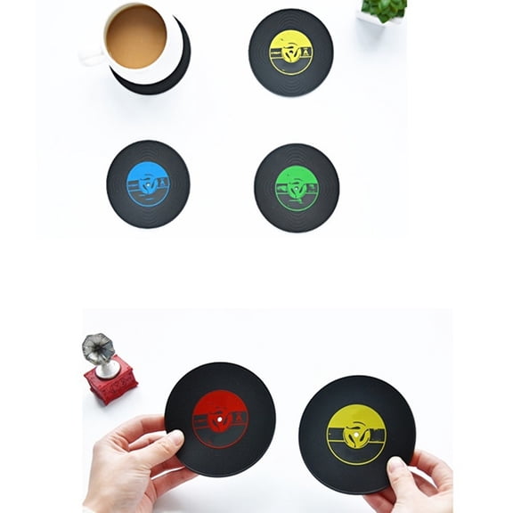 UPOUART 8-Piece Wide PVC Record Style Set in Assorted Colors, Dishwasher Table Mats