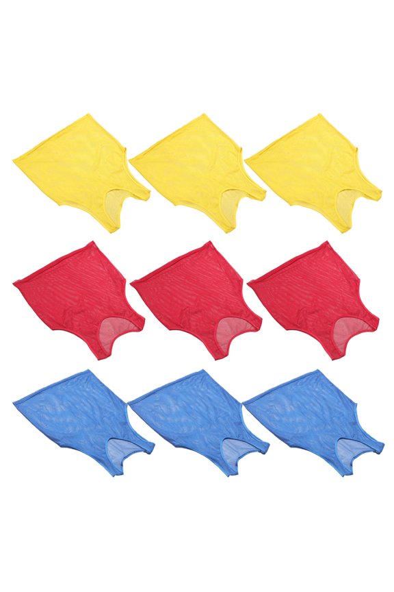 9Pcs High Visibility Mesh Sports Bibs with Noslip Shoulder Support for Adult Gym Class and Team Training