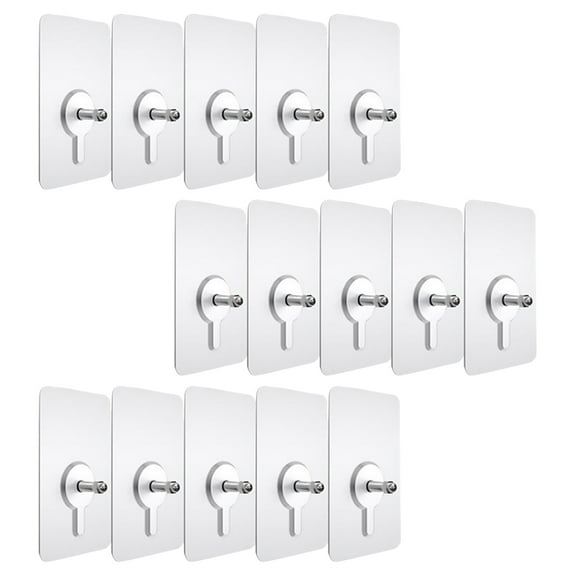 UPOUART Clear Acrylic Non-Trace Nail Hooks for Furniture, Wall Hangers with Screws, , 20 Pieces