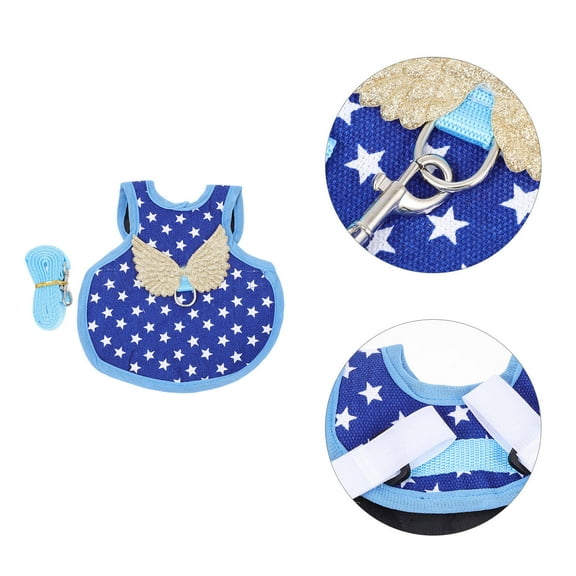 UPOUART Adjustable Breathable Poultry Harness Chicken Leash Blue Vest Shape for Outdoor Runs 1Set