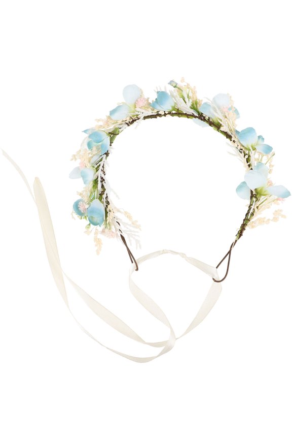 Bohemian Style Wedding Floral Hair Band Adjustable Ribbon Handmade Flower Headpiece