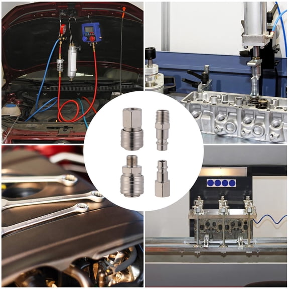 UPOUART Air Compressor Hose Fitting Quick Coupling Silver Anti Corrosion Pneumatic Tools 10Pack