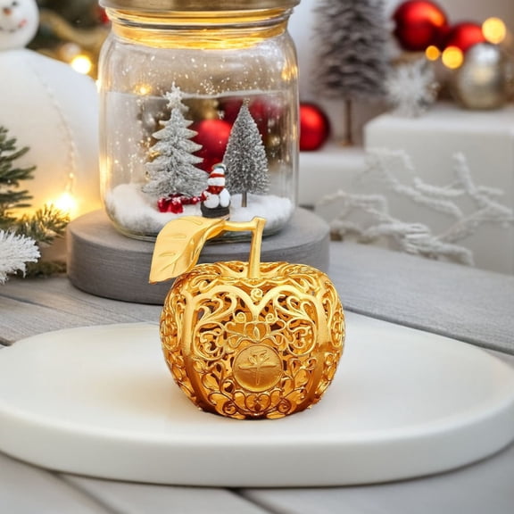 UPOUART Apple Figure Golden Zinc Alloy Decoration for Home Decor 1Pack