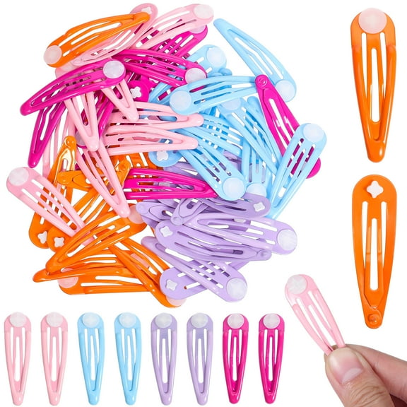 UPOUART 50pcs Clips for Girls Sky Blue Snap Clips Prevent Slipping Everyday Use
