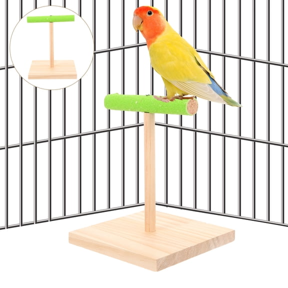UPOUART Parrot Interactive Stand Wooden Assorted Color for Bird Training 1Pack