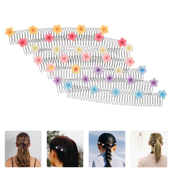 UPOUART Assorted Color Elastic Hair Clips Comb Set of 7 for Versatile Polished Hairstyles and Easy Hair Styling