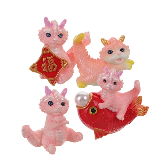 UPOUART Assorted Color Resin Dragon Figurines for Decorative Use in Lawn Garden Car Desktop Mini House 4pcs