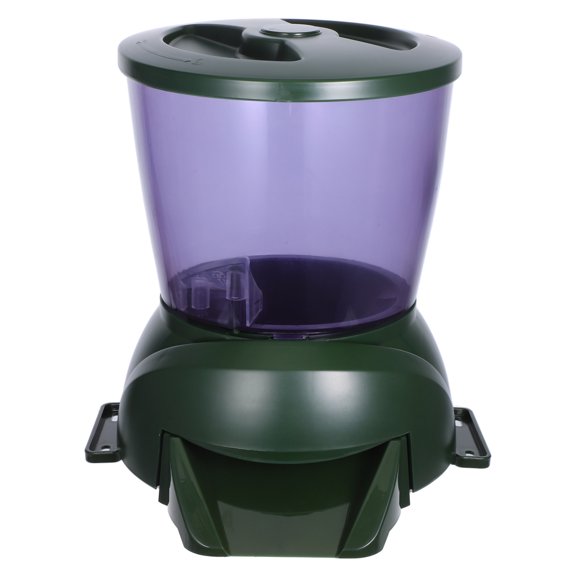 UPOUART Automatic Fish Feeder with Large Capacity Green for Timed Pellet Feeding in Aquariums