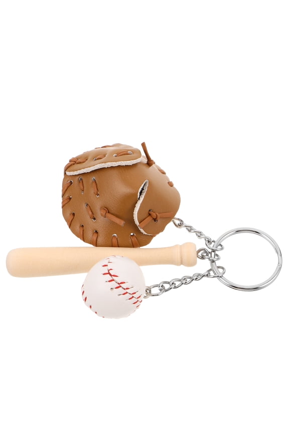 Baseball Keychain with Realistic Glove Pendant, Lightweight PU Material, Accessory