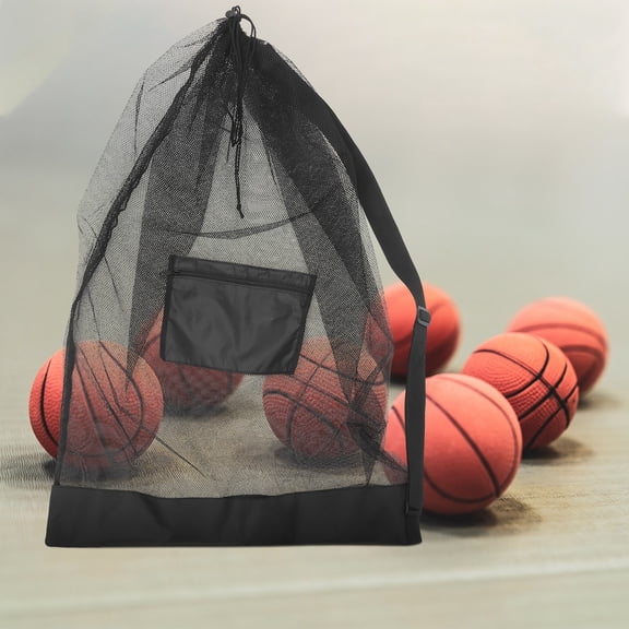 UPOUART Stable Structure Black Mesh Bag for Basketball and Other Balls