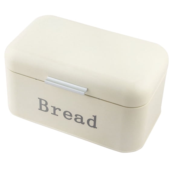 UPOUART Beige Iron Bread Box for Kitchen Countertop and Organization