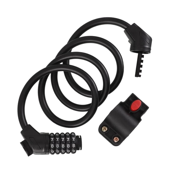 UPOUART 1.2m Steel Cable Bike Lock with 5-Digit Combination for , Mountain Bike, Electric Scooter Security Anti-Theft Black