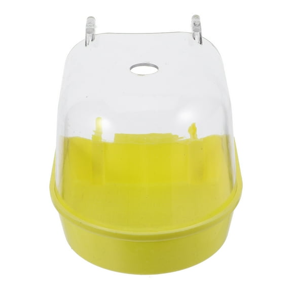 UPOUART Bird Bath for Cockatiels ABS Yellow Splashproof Accessory for Bird Bathing 1Pack