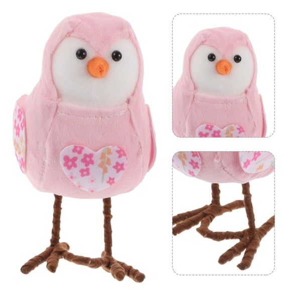 UPOUART Bird Decor For Home Lifelike Birds Statue Pink Foam Decorative For Easter Party 1pcs